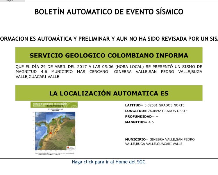Fuerte temblor sacudió al Valle del Cauca