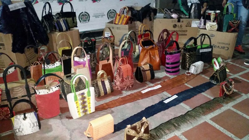 Decomisan más de 600 artículos fabricados con pieles de animales silvestres en Cali