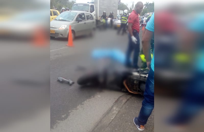 Motociclista murió tras ser arrollado por camión en Autopista Simón Bolívar en Cali