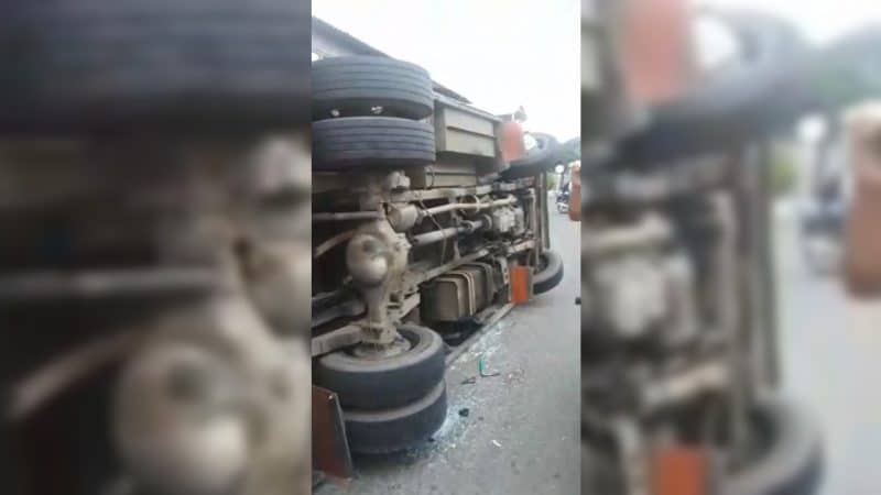 Volcamiento de un bus Transur deja nueve heridos en El Jardín, oriente de Cali