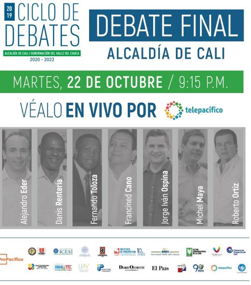 Telepacífico transmitirá debate de los candidatos a la Alcaldía de Cali