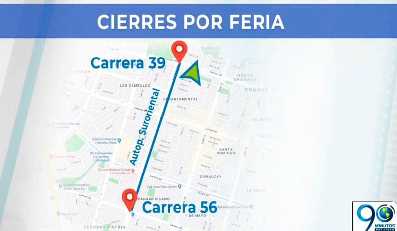Desde este martes comienza el plan de desvíos para la 62 Feria de Cali
