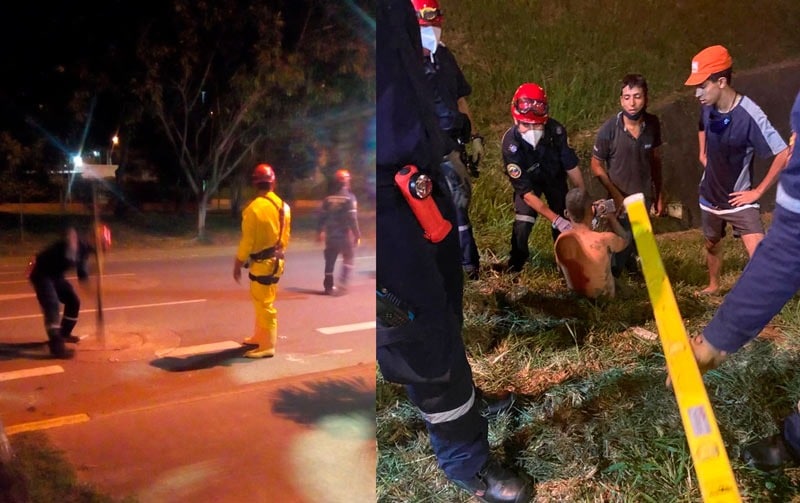 Dos hombres estuvieron a punto de perder la vida por rescatar a un perro en Valle del Lili