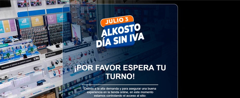 Se cayó plataforma digital de Alkosto por alta demanda en día sin IVA, usuarios hacían filas de horas
