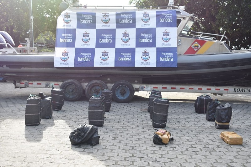 Armada colombiana incauta 306 kilogramos de cocaína en Pacífico nariñense