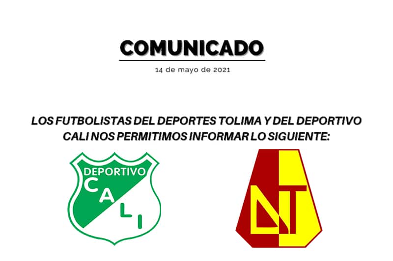 Jugadores del Cali y el Tolima se niegan a jugar partido de Liga este sábado