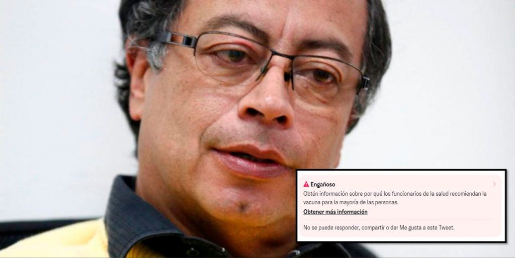 ¿Por qué Twitter marcó como "engañoso" un trino de Gustavo Petro?