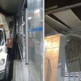 Imprudencia de conductor de un camión provocó daños en estación del MÍO