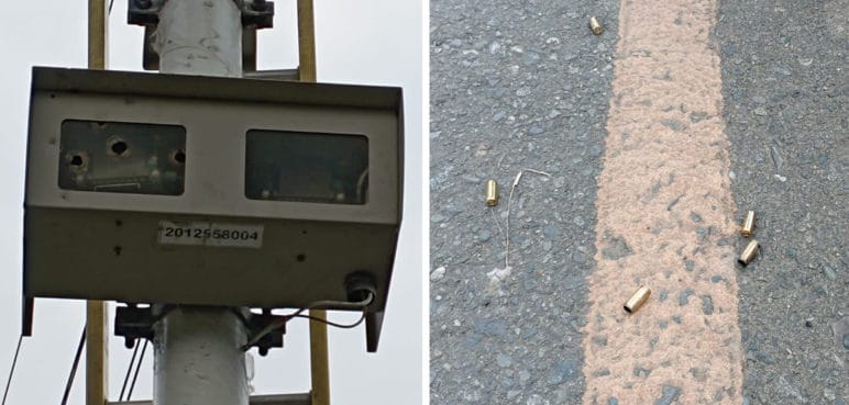 Denuncian ataque a tiros contra cámara de fotomultas al sur de Cali