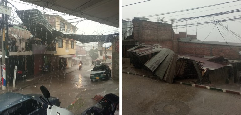 Fuertes lluvias en Cali ocasionan caída de techos en Los Chorros
