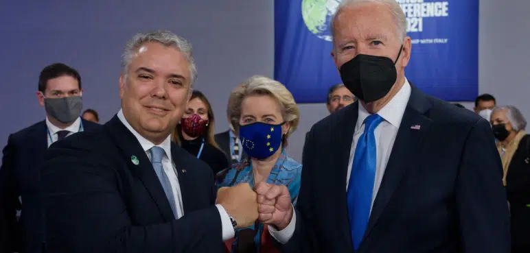 Iván Duque y Joe Biden coinciden en evento de la COP26, en Glasgow