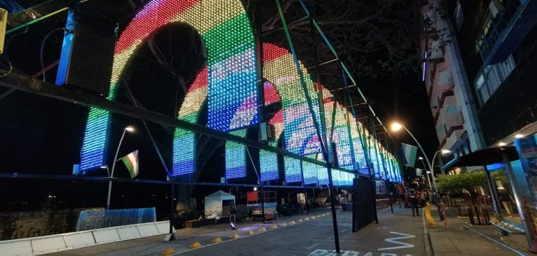 Prueban Alumbrado en el Boulevard y queda a punto para esta noche