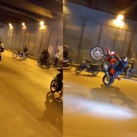 ¿Y la autoridad? Caravana de motos se tomó el hundimiento de Comfandi El Prado