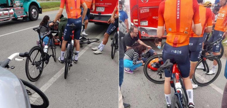 Egan Bernal sufrió aparatoso accidente durante entrenamiento en Cundinamarca
