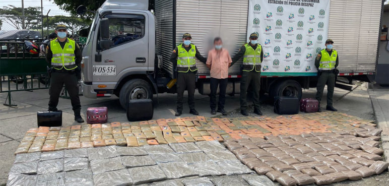 Hallan en Cali 274 kilos de marihuana en furgón de alimentos