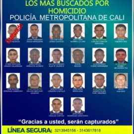 Policía revela el cartel de los 30 delincuentes más buscados en Cali