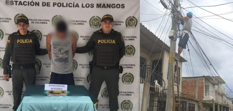 Capturan a hombre que manipulaba ilegalmente cables de energía en Cali