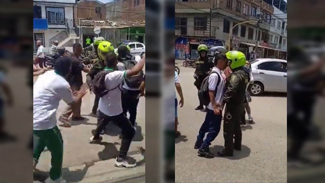 Pelea entre estudiantes terminó en altercado con la Policía en el norte de Cali