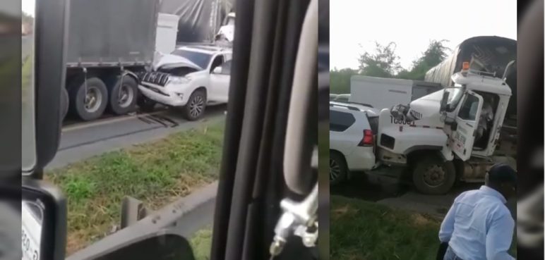 Vía Buga - Cali bloqueada tras aparatoso accidente múltiple