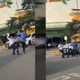 Video: guarda de seguridad y usuario protagonizaron pelea en Jardín Plaza
