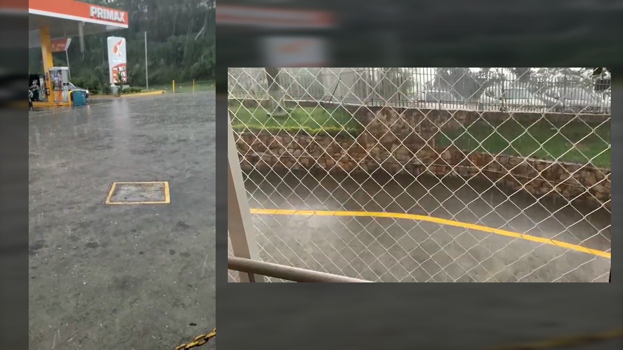 ¡Hasta granizo! Fuertes lluvias se presentaron en la tarde de este lunes