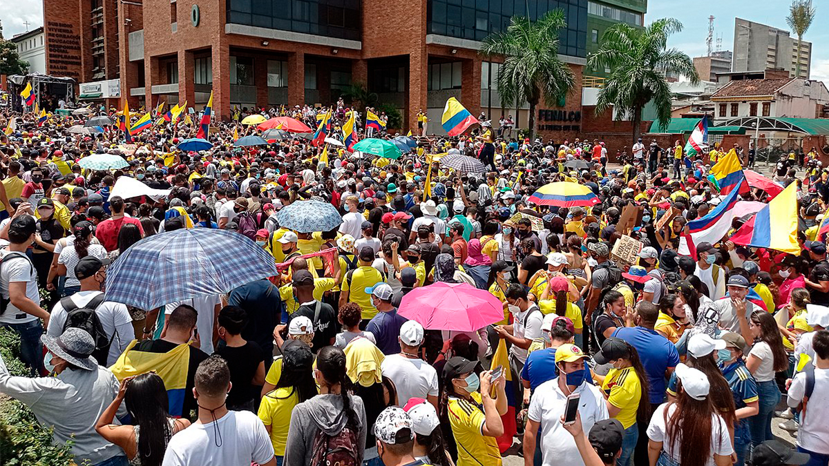 Jornada de manifestación avanza pacíficamente en Cali