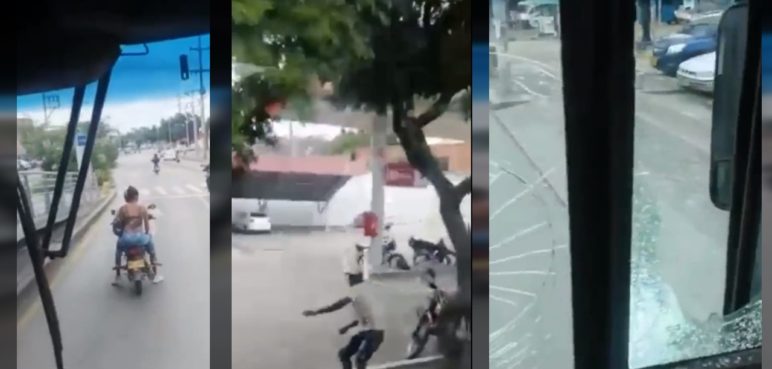 Ofrecen  millones de recompensa por motociclista que agredió bus del MÍO