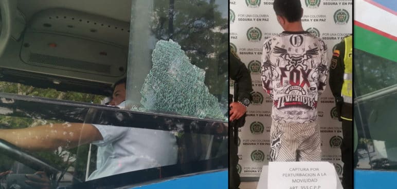 Otro hombre fue capturado por atacar un bus del Sistema MÍO en Cali