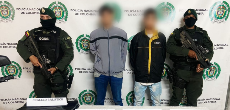 Dos capturados con granadas y armas de fuego en Cañaveralejo, Cali