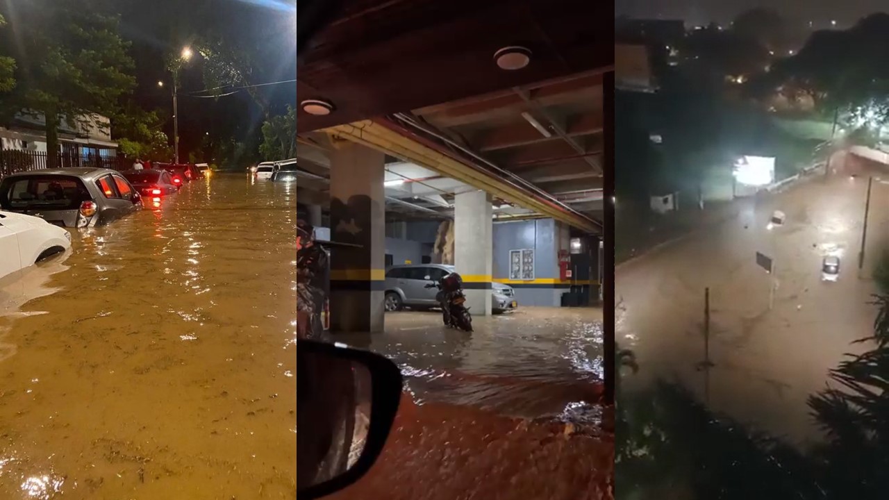 Policía rescató a varias mujeres que quedaron atrapadas tras lluvias en Cali