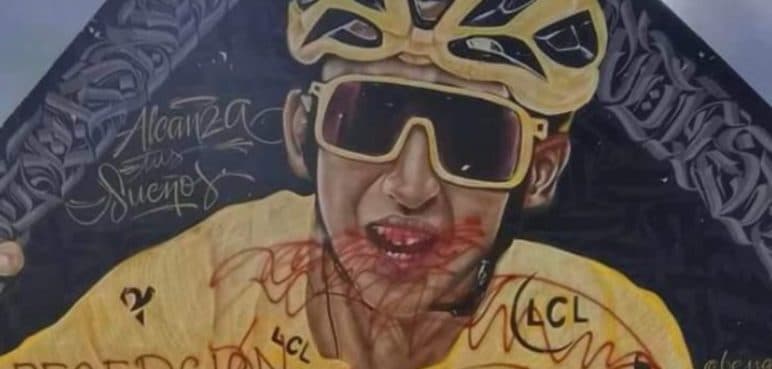 Mural de Egan Bernal fue vandalizado en Zipaquirá