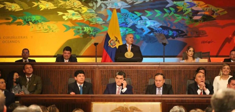 Iván Duque fue abucheado en su último discurso como presidente en el Congreso