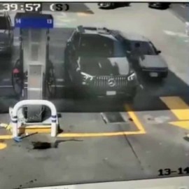 Video: atropellaron a hombre mientras robaba reloj Rolex en estación de gasolina