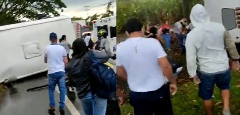 Accidente de tránsito en una vía del Valle deja al menos diez personas heridas