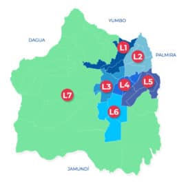 Así quedaría el mapa de las localidades de Cali como Distrito Especial