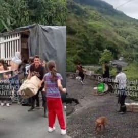 En video: Saquean camión de trasteo volcado en los Llanos de Cuivá, Antioquia
