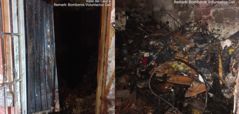 Hallan dos cuerpos incinerados tras incendio en el barrio Sucre de Cali