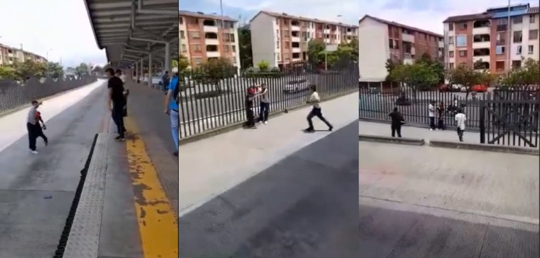 Jóvenes se pelearon a puñal en estación del MÍO Paso del Comercio