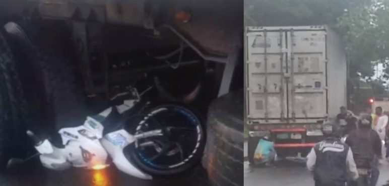 Mujer murió tras impactar contra camión: semáforo estaba dañado y reportado