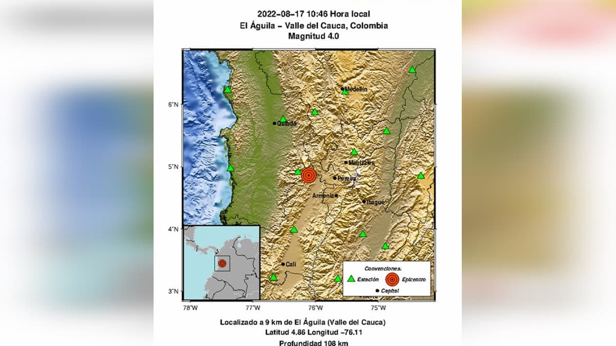 ¿Sintió algo? Reportan temblor en el Valle del Cauca con una intensidad de 4.0°