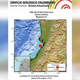 Tembló esta madrugada en el Valle del Cauca con epicentro en Buenaventura