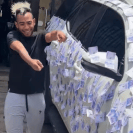 Reapareció ‘El Negro está Claro’: ahora con camioneta llena de billetes