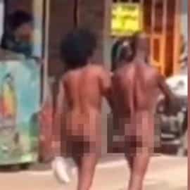 ¡De no creer! polémica por pareja caminando desnuda en las calles de Cali