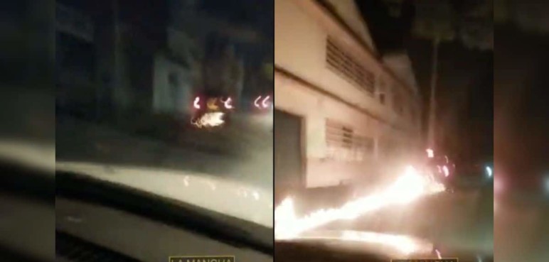 ¡De película! Persecución en Cali dejó un vehículo incinerado