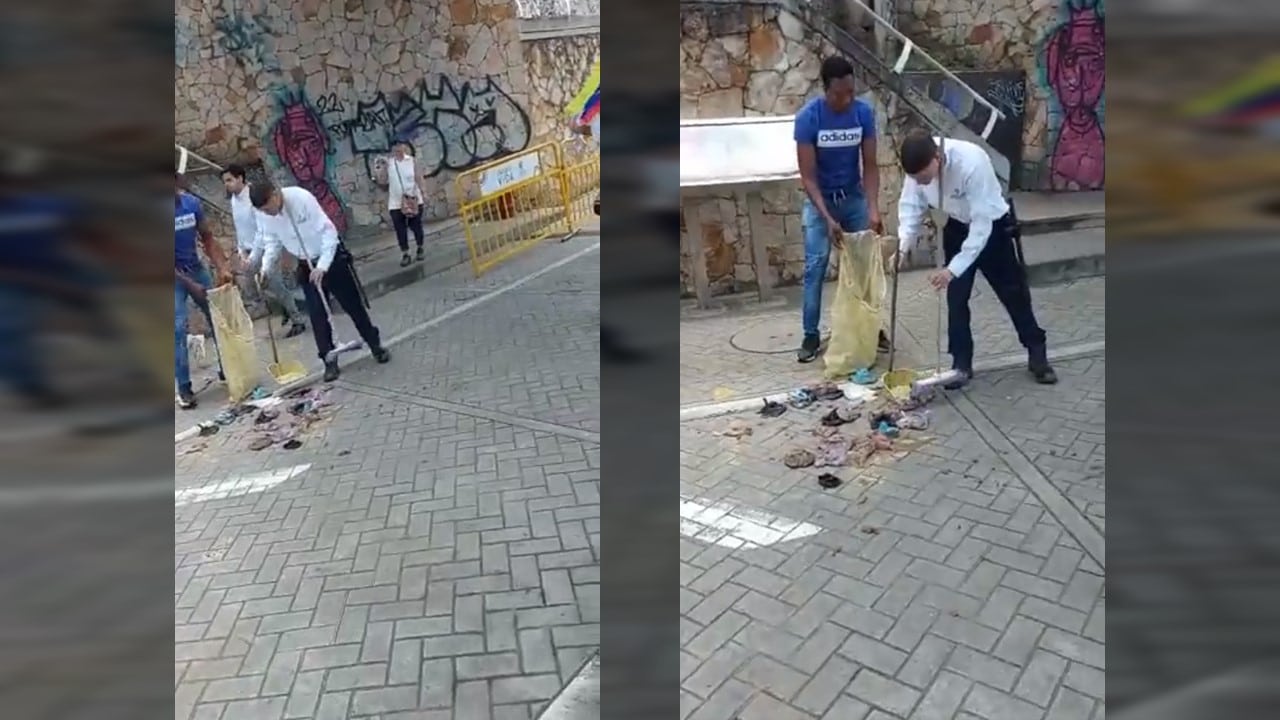 Denuncian que salieron a marchar y les tiraron bolsas con excremento
