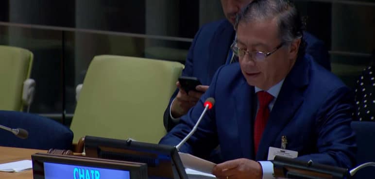 Presidente Petro dijo ante la ONU que su Gobierno aspira a la paz total