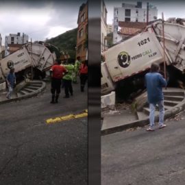 Video: Camión de basura se chocó contra una vivienda en el norte de Cali