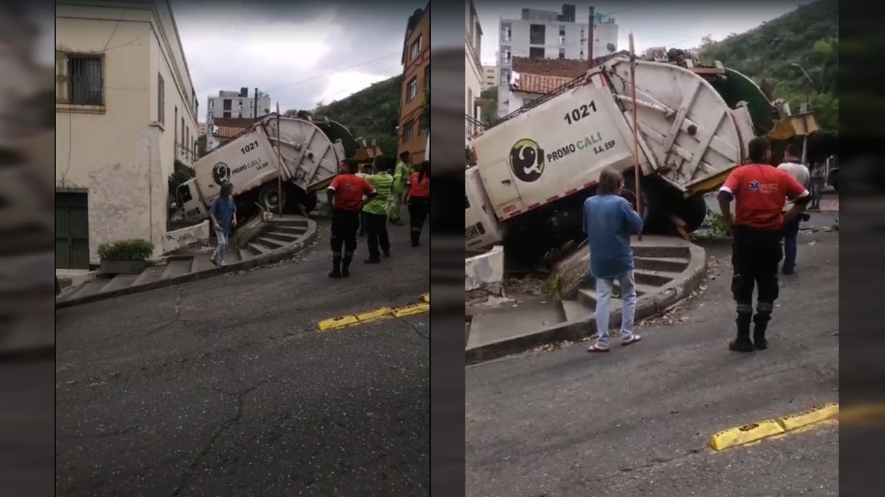 Video: Camión de basura se chocó contra una vivienda en el norte de Cali