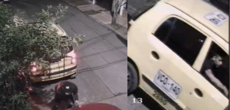 Video: Hombre roba la computadora de un carro y huye en un taxi en Cali