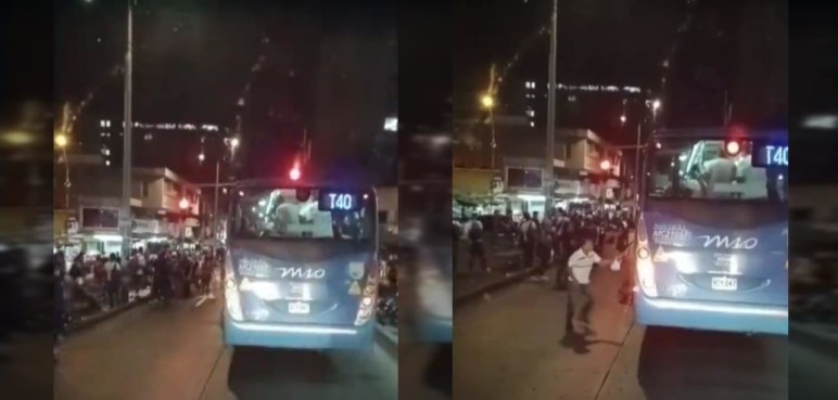 Video: Hombres entraron a la fuerza a un bus del MÍO y robaron a los pasajeros